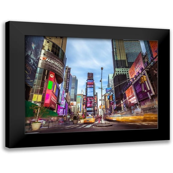 Frank, Assaf 14x12 Black Modern Framed Museum Art Print Titled - Broadway Times Square-NYC
