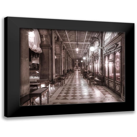 Frank, Assaf 14x12 Black Modern Framed Museum Art Print Titled - Cafe in Venice