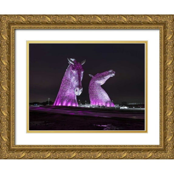 Frank, Assaf 14x12 Gold Ornate Wood Framed with Double Matting Museum Art Print Titled - AF20150306 The Kelpies 1310C02