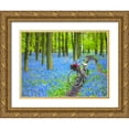 thumbnail image 1 of Frank, Assaf 14x12 Gold Ornate Wood Framed with Double Matting Museum Art Print Titled - Bicycle in spring forest, 1 of 4