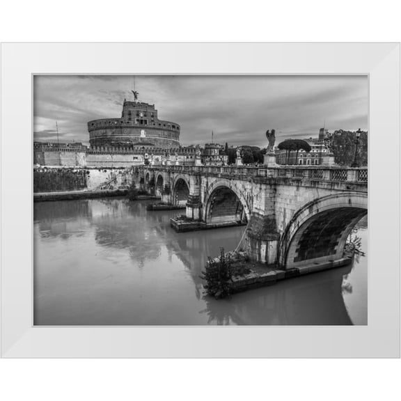 Frank, Assaf 14x12 White Modern Wood Framed Museum Art Print Titled - Castle St Angelo, Rome, Italy
