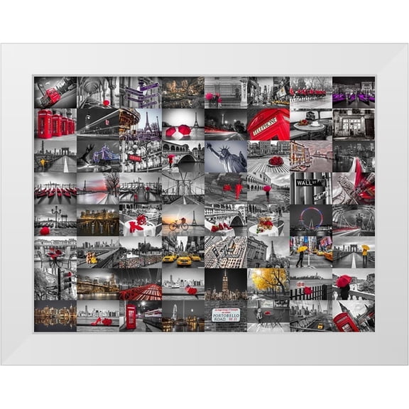 Frank, Assaf 14x12 White Modern Wood Framed Museum Art Print Titled - City Collage