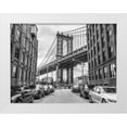 thumbnail image 1 of Frank, Assaf 14x12 White Modern Wood Framed Museum Art Print Titled - Manhattan bridge from a street-New York, 1 of 4