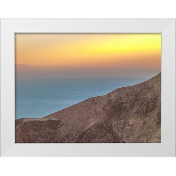 Frank, Assaf 14x12 White Modern Wood Framed Museum Art Print Titled - Tranquil beach at dusk