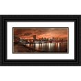 thumbnail image 1 of Frank, Assaf 14x8 Black Ornate Wood Framed with Double Matting Museum Art Print Titled - Brooklyn Bridge and Manhattan skyline, New York, 1 of 4