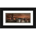 thumbnail image 1 of Frank, Assaf 14x8 Black Ornate Wood Framed with Double Matting Museum Art Print Titled - Brooklyn bridge over East river, New York, 1 of 4