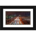 thumbnail image 1 of Frank, Assaf 14x9 Black Ornate Wood Framed with Double Matting Museum Art Print Titled - Evening view of Manhattan skyline from Brooklyn bridge, 1 of 4