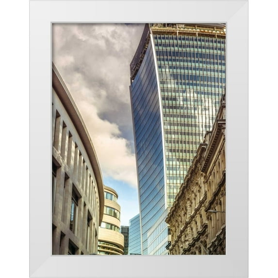 Frank, Assaf 15x18 White Modern Wood Framed Museum Art Print Titled - Office buildings in London, UK