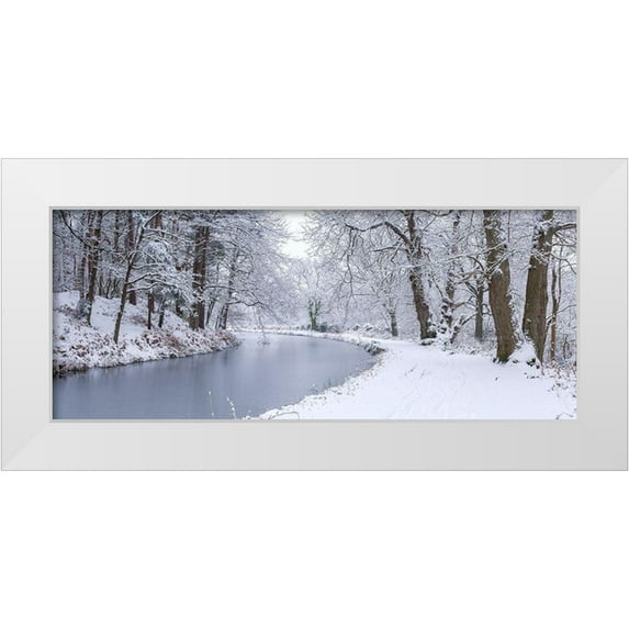 Frank, Assaf 18x10 White Modern Wood Framed Museum Art Print Titled - Canal through forest