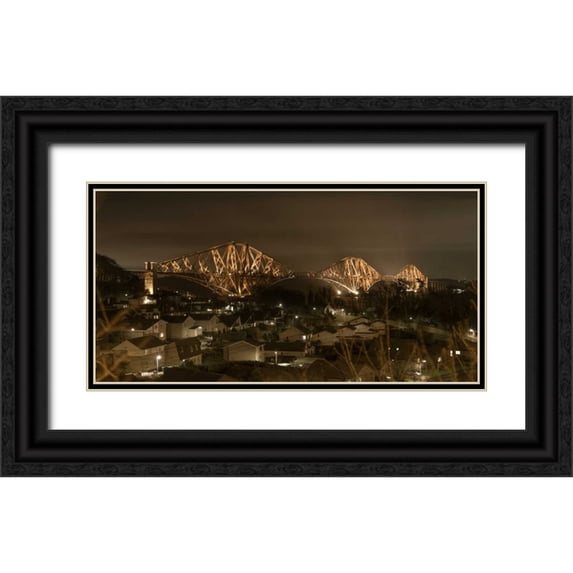 Frank, Assaf 18x11 Black Ornate Wood Framed with Double Matting Museum Art Print Titled - AF20150307 Forth Bridge 1596C01