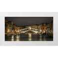 thumbnail image 1 of Frank, Assaf 18x11 White Modern Wood Framed Museum Art Print Titled - The grand canal and the Rialto bridge at night, Venice, Italy, 1 of 4