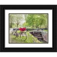 thumbnail image 1 of Frank, Assaf 18x15 Black Ornate Wood Framed with Double Matting Museum Art Print Titled - Bicycle with bunch of white roses by the canal, 1 of 4