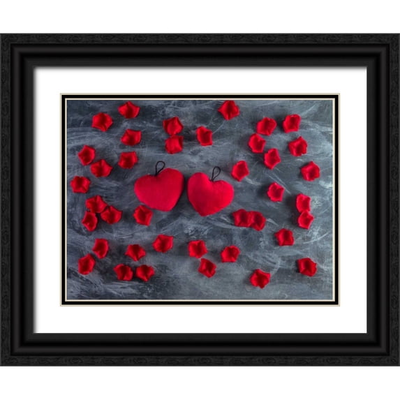 Frank, Assaf 18x15 Black Ornate Wood Framed with Double Matting Museum Art Print Titled - Creatrive Heart shape symbol