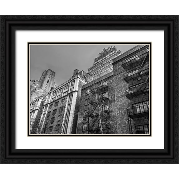 Frank, Assaf 18x15 Black Ornate Wood Framed with Double Matting Museum Art Print Titled - Residence buildings in Manhattan, New York City