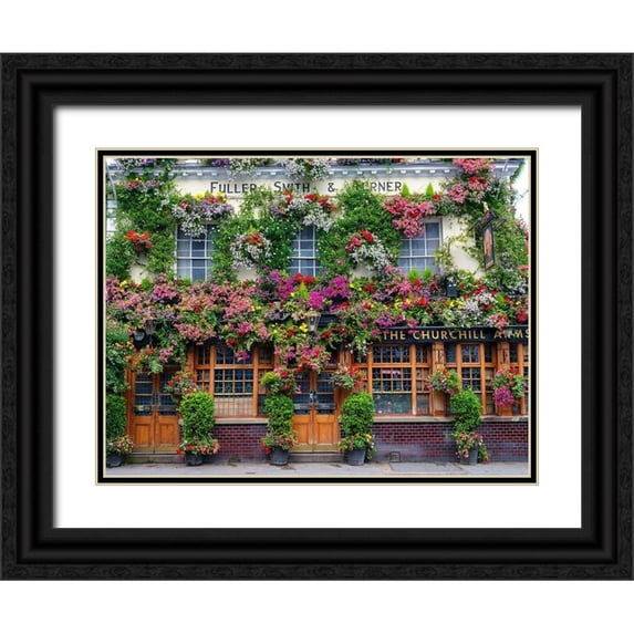 Frank, Assaf 18x15 Black Ornate Wood Framed with Double Matting Museum Art Print Titled - The Churchill Arms pub-London