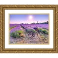 thumbnail image 1 of Frank, Assaf 18x15 Gold Ornate Wood Framed with Double Matting Museum Art Print Titled - Bicycle with flowers in a Lavender field, 1 of 4