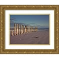 thumbnail image 1 of Frank, Assaf 18x15 Gold Ornate Wood Framed with Double Matting Museum Art Print Titled - Groynes at ast head beach, West Susex coast, 1 of 4