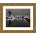 thumbnail image 1 of Frank, Assaf 18x15 Gold Ornate Wood Framed with Double Matting Museum Art Print Titled - View along the river Clyde at night, Glasgow, FTBR-1806, 1 of 4