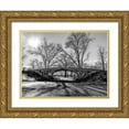 thumbnail image 1 of Frank, Assaf 18x15 Gold Ornate Wood Framed with Double Matting Museum Art Print Titled - Walkway bridge in Central park, New York, FTBR-1920, 1 of 4