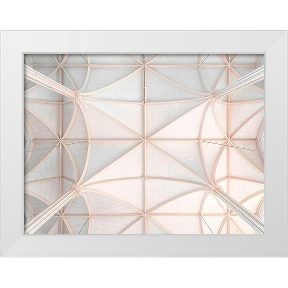 Frank, Assaf 18x15 White Modern Wood Framed Museum Art Print Titled - Architectural church ceiling