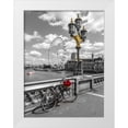 thumbnail image 1 of Frank, Assaf 19x24 White Modern Wood Framed Museum Art Print Titled - Bicycle with bunch of flowers on Westminster Bridge, London, UK, 1 of 4