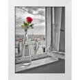 thumbnail image 1 of Frank, Assaf 19x24 White Modern Wood Framed Museum Art Print Titled - Flower vase on window with Eiffle tower in background-Paris, 1 of 4