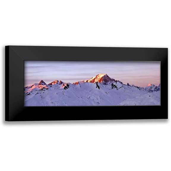 Frank, Assaf 24x11 Black Modern Framed Museum Art Print Titled - France, Snowcapped mountains, elevated view