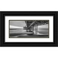 thumbnail image 1 of Frank, Assaf 24x12 Black Ornate Wood Framed with Double Matting Museum Art Print Titled - Blackpool sea shore with jetty, 1 of 4