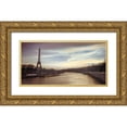 thumbnail image 1 of Frank, Assaf 24x14 Gold Ornate Wood Framed with Double Matting Museum Art Print Titled - Paris Sunset, 1 of 4