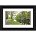 thumbnail image 1 of Frank, Assaf 24x15 Black Ornate Wood Framed with Double Matting Museum Art Print Titled - Bicycle with bunch of red roses by the canal, 1 of 4
