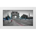 thumbnail image 1 of Frank, Assaf 24x15 White Modern Wood Framed Museum Art Print Titled - Bunch of roses on a bicycle near Tower Bridge, London, UK, 1 of 4
