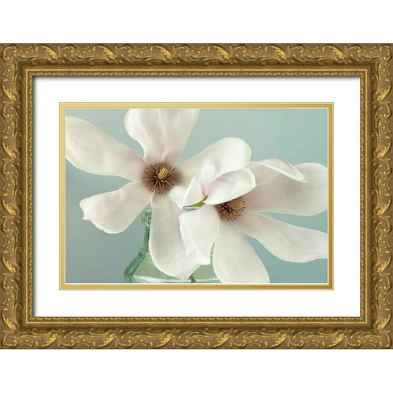 Frank, Assaf 24x17 Gold Ornate Wood Framed with Double Matting Museum Art Print Titled - Magnolias