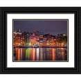 thumbnail image 1 of Frank, Assaf 24x19 Black Ornate Wood Framed with Double Matting Museum Art Print Titled - Amsterdam canal at night, 1 of 4