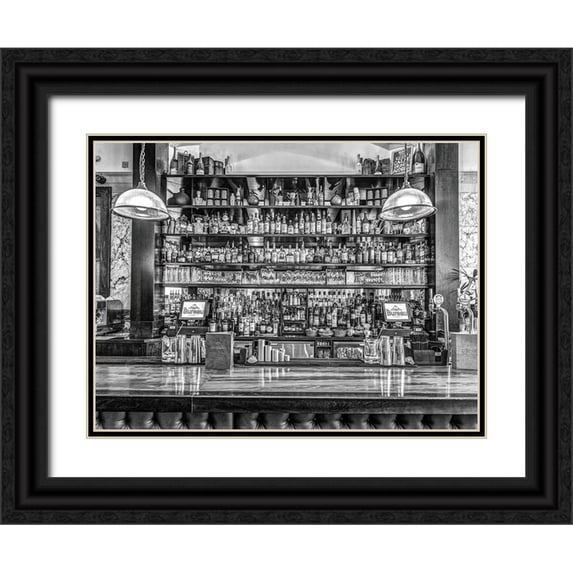 Frank, Assaf 24x19 Black Ornate Wood Framed with Double Matting Museum Art Print Titled - Bar in Birmingham-UK