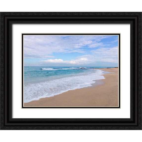 Frank, Assaf 24x19 Black Ornate Wood Framed with Double Matting Museum Art Print Titled - Beautiful tropical beach