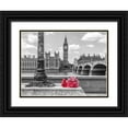 thumbnail image 1 of Frank, Assaf 24x19 Black Ornate Wood Framed with Double Matting Museum Art Print Titled - Bunch of Roses by a lampost, London, UK, 1 of 4