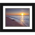 thumbnail image 1 of Frank, Assaf 24x19 Black Ornate Wood Framed with Double Matting Museum Art Print Titled - Tranquil beach at dusk, 1 of 4