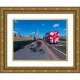 thumbnail image 1 of Frank, Assaf 24x19 Gold Ornate Wood Framed with Double Matting Museum Art Print Titled - Bicycle with bunch of flowers on Westminster Bridge , London, UK, 1 of 4