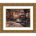 thumbnail image 1 of Frank, Assaf 24x19 Gold Ornate Wood Framed with Double Matting Museum Art Print Titled - Evening view of Central Park in New York City, 1 of 4