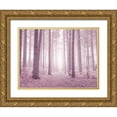 thumbnail image 1 of Frank, Assaf 24x19 Gold Ornate Wood Framed with Double Matting Museum Art Print Titled - Misty trees in pink, 1 of 4