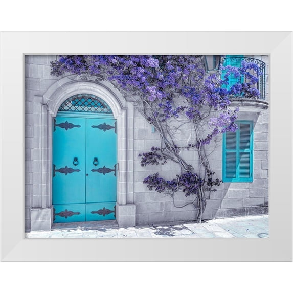 Frank, Assaf 24x19 White Modern Wood Framed Museum Art Print Titled - Maltese house in Mdina-Malta