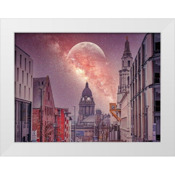 Frank, Assaf 24x19 White Modern Wood Framed Museum Art Print Titled - Starry night-Leeds
