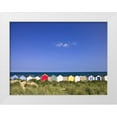 thumbnail image 1 of Frank, Assaf 24x19 White Modern Wood Framed Museum Art Print Titled - Wodden Fence at beach with huts in the Background, 1 of 4
