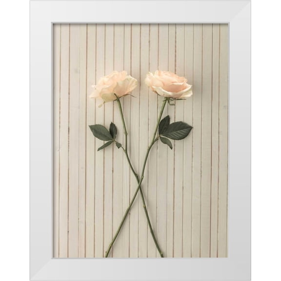 Frank, Assaf 25x32 White Modern Wood Framed Museum Art Print Titled - Roses on table
