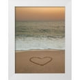 thumbnail image 1 of Frank, Assaf 25x32 White Modern Wood Framed Museum Art Print Titled - Sand writing - Heart shape drawn on beach, 1 of 4