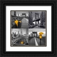 thumbnail image 1 of Frank, Assaf 26x26 Black Ornate Wood Framed with Double Matting Museum Art Print Titled - Collage of famous places in New York city, 1 of 4
