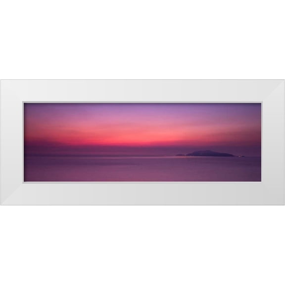 Frank, Assaf 32x13 White Modern Wood Framed Museum Art Print Titled - Sunset over the sea
