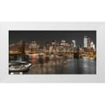 thumbnail image 1 of Frank, Assaf 32x18 White Modern Wood Framed Museum Art Print Titled - Brooklyn Bridge with Manhattan skyline, New York, 1 of 4
