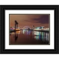 thumbnail image 1 of Frank, Assaf 32x25 Black Ornate Wood Framed with Double Matting Museum Art Print Titled - View along the river Clyde at night-Glasgow, 1 of 4