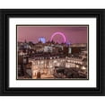 thumbnail image 1 of Frank, Assaf 32x25 Black Ornate Wood Framed with Double Matting Museum Art Print Titled - View of London city in evening, 1 of 4